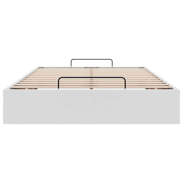 Ottoman Bett Weiß Kunstleder 120x190 cm