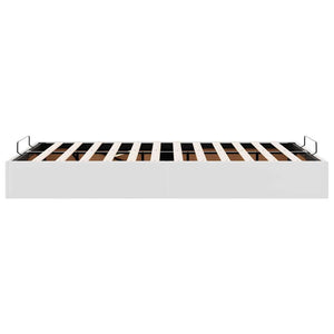 Ottoman Bett Weiß Kunstleder 120x190 cm