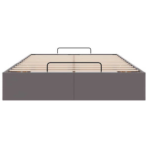 Ottoman Bett Grau 120x190 cm Kunstleder