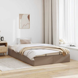 Ottomanbett 120x190 cm Kunstleder Cappuccino