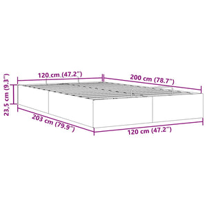 Ottoman Bett 120x200 cm Kunstleder Schwarz