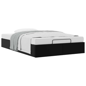 Ottoman Bett 120x200 cm Kunstleder Schwarz
