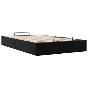 Ottoman Bett 120x200 cm Kunstleder Schwarz