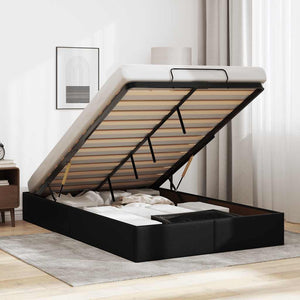 Ottoman Bett 120x200 cm Kunstleder Schwarz