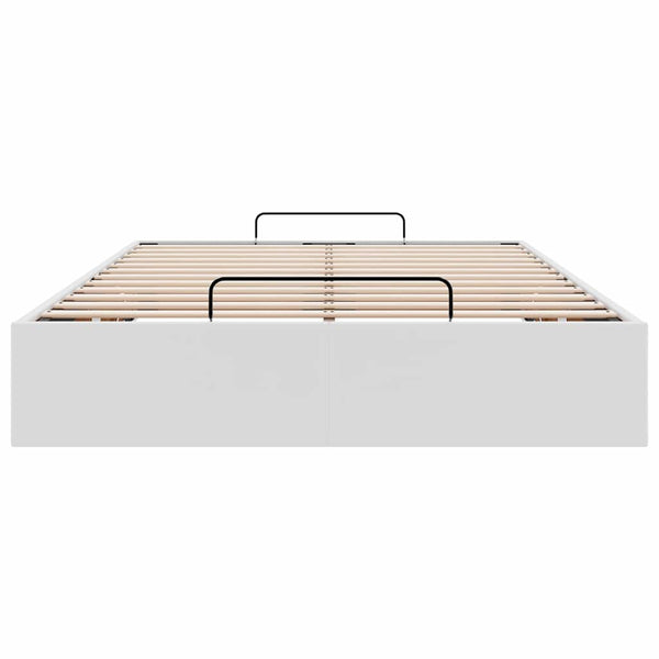 Ottoman Bett Weiß 120x200 cm Kunstleder