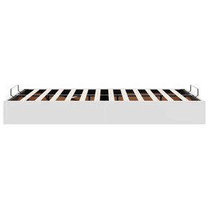 Ottoman Bett Weiß 120x200 cm Kunstleder