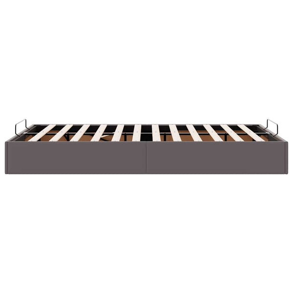 Ottoman Bett 120x200 cm Grau Kunstleder