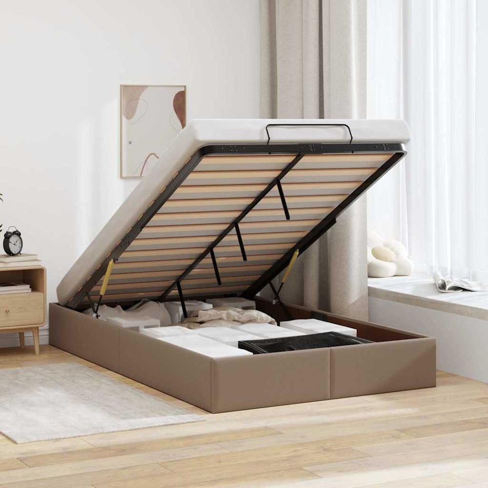 Ottoman Bett Cappuccino 120x200cm Kunstleder