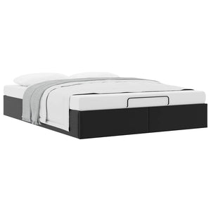 Ottoman Bett Schwarz 140x190 cm Kunstleder