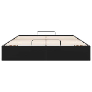 Ottoman Bett Schwarz 140x190 cm Kunstleder