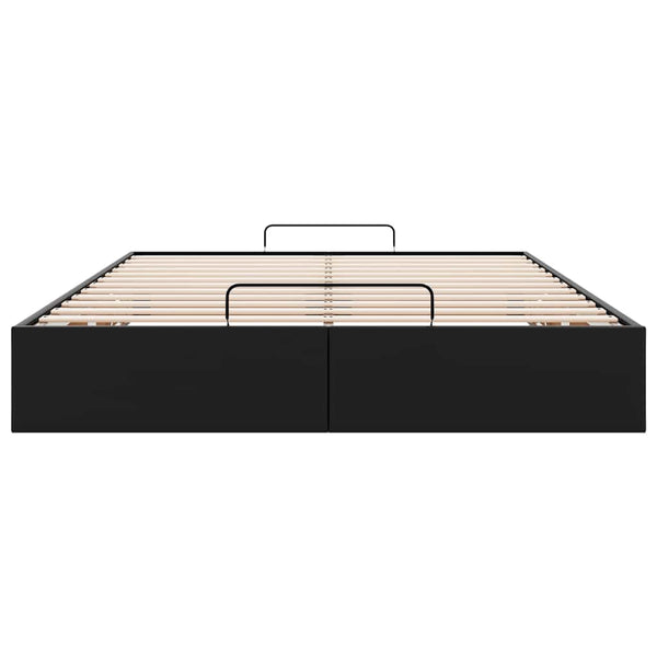 Ottoman Bett Schwarz 140x190 cm Kunstleder