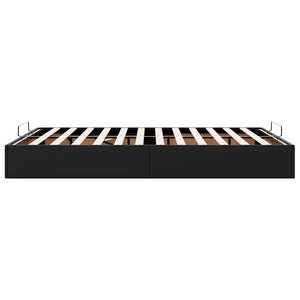 Ottoman Bett Schwarz 140x190 cm Kunstleder