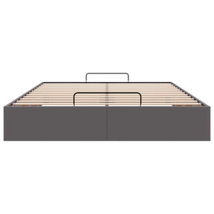Ottoman Bett Grau 140x190 cm Kunstleder