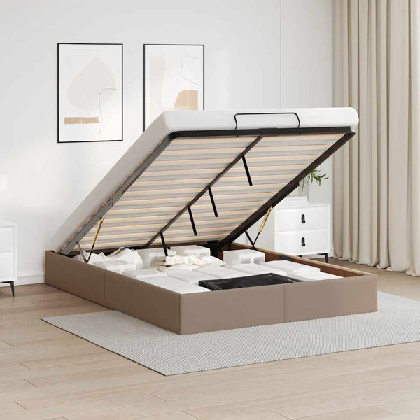 Ottoman Bett 140x190cm Cappuccino Kunstleder