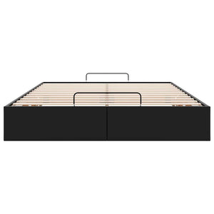 Ottoman Bett 140x200 cm Kunstleder Schwarz