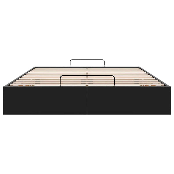 Ottoman Bett 140x200 cm Kunstleder Schwarz