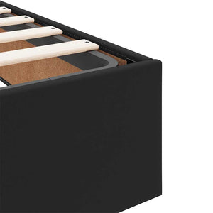 Ottoman Bett 140x200 cm Kunstleder Schwarz