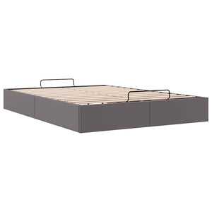 Ottoman Bett Grau 140x200 cm Kunstleder
