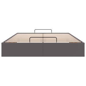 Ottoman Bett Grau 140x200 cm Kunstleder