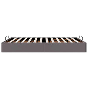 Ottoman Bett Grau 140x200 cm Kunstleder