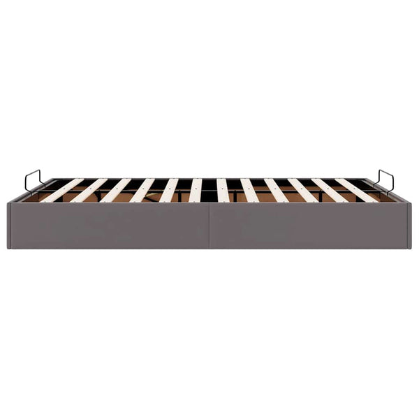 Ottoman Bett Grau 140x200 cm Kunstleder