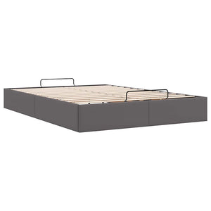 Ottoman Bett Grau 140x200 cm Kunstleder
