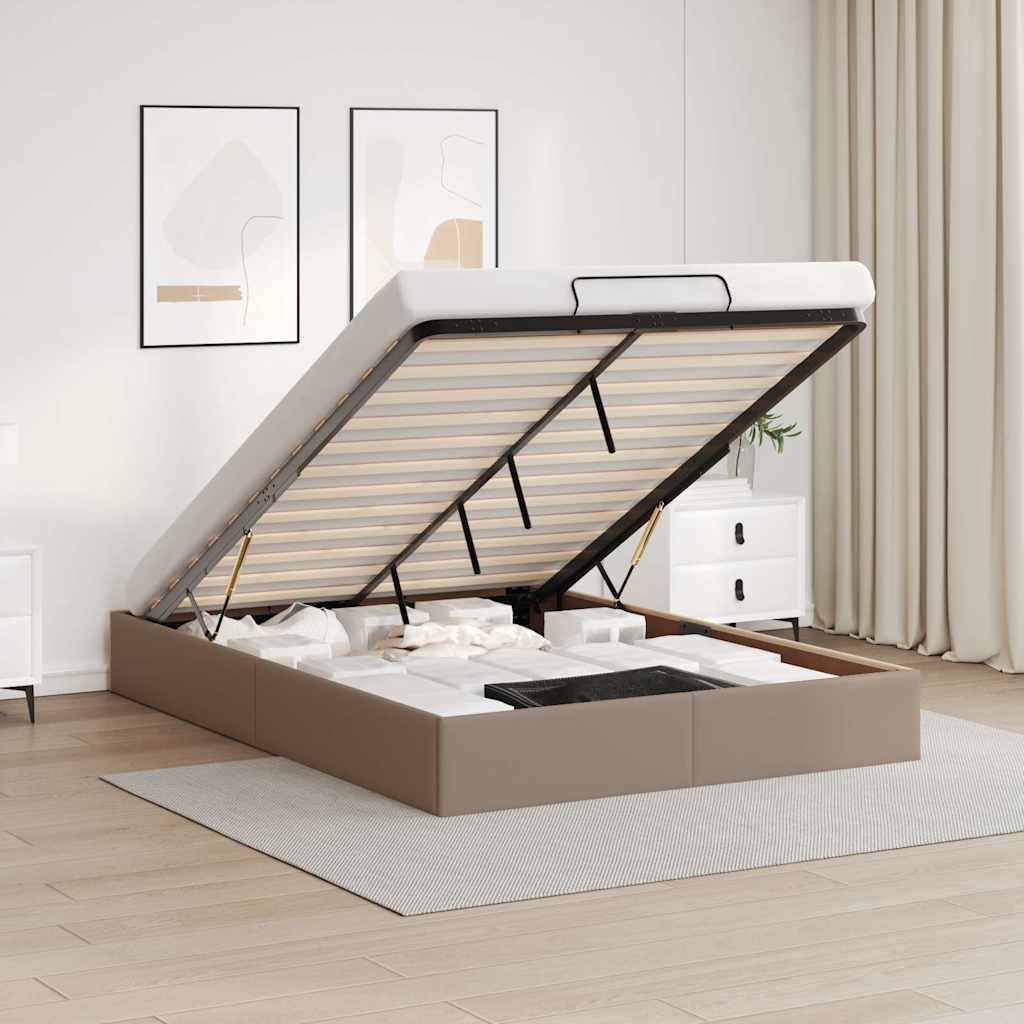 Ottoman Bett 140x200cm Cappuccino Kunstleder