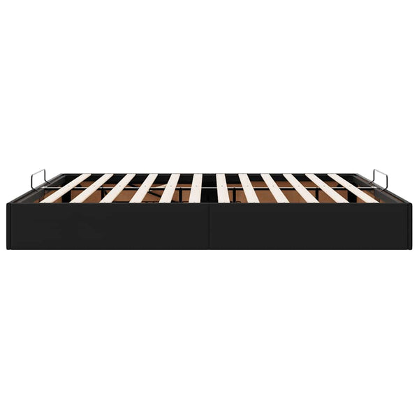 Ottoman Bett Schwarz 160x200 cm Kunstleder