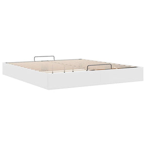 Ottoman Bett Weiß 160x200 cm Kunstleder