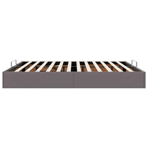 Ottoman Bett Grau 160x200 cm Kunstleder