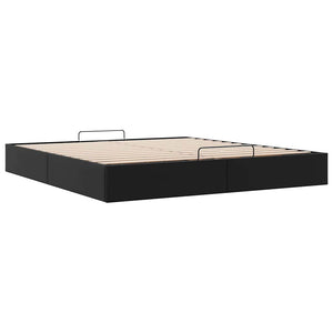 Ottoman Bett Schwarz 180x200 cm Kunstleder