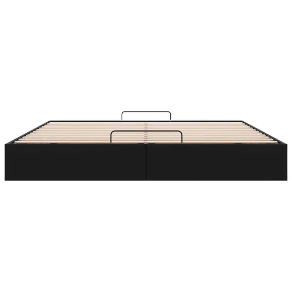 Ottoman Bett Schwarz 180x200 cm Kunstleder