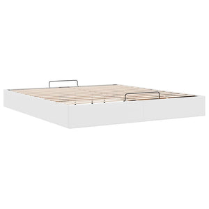 Ottoman Bett Weiß 180x200 cm Kunstleder