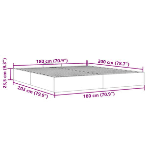 Ottoman Bett 180x200 cm Grau Kunstleder