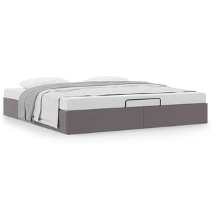 Ottoman Bett 180x200 cm Grau Kunstleder