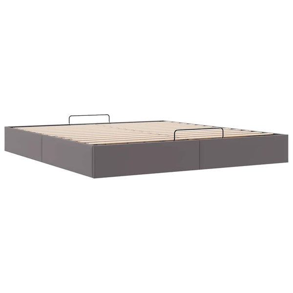 Ottoman Bett 180x200 cm Grau Kunstleder