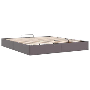 Ottoman Bett 180x200 cm Grau Kunstleder