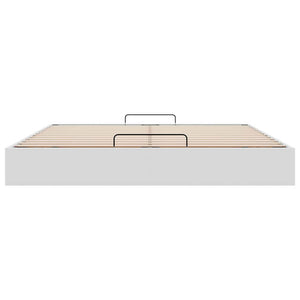 Ottoman Bett Weiß 200x200 cm Kunstleder