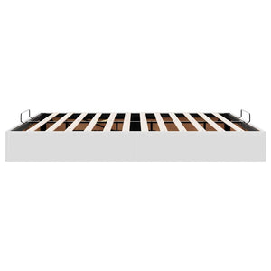 Ottoman Bett Weiß 200x200 cm Kunstleder