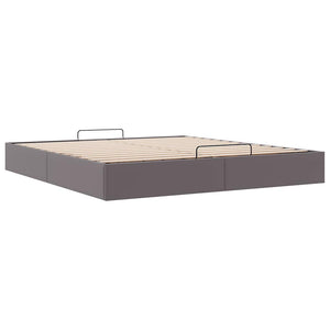 Ottoman Bett Grau 200x200 cm Kunstleder
