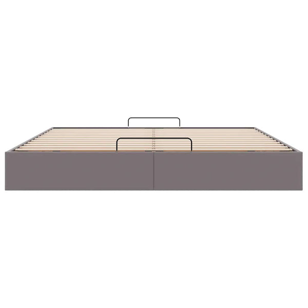 Ottoman Bett Grau 200x200 cm Kunstleder