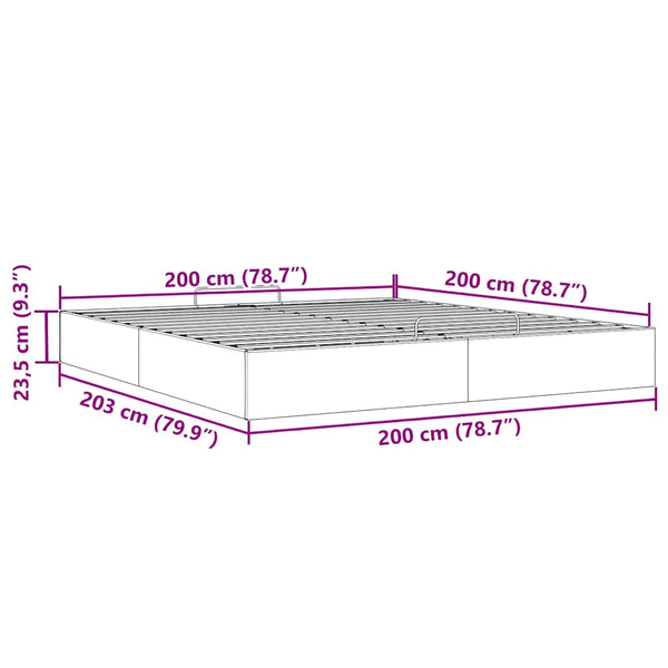 Ottoman Bett Cappuccino Kunstleder 200x200 cm