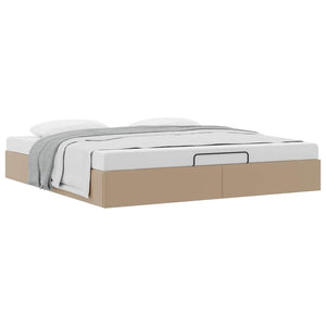 Ottoman Bett Cappuccino Kunstleder 200x200 cm