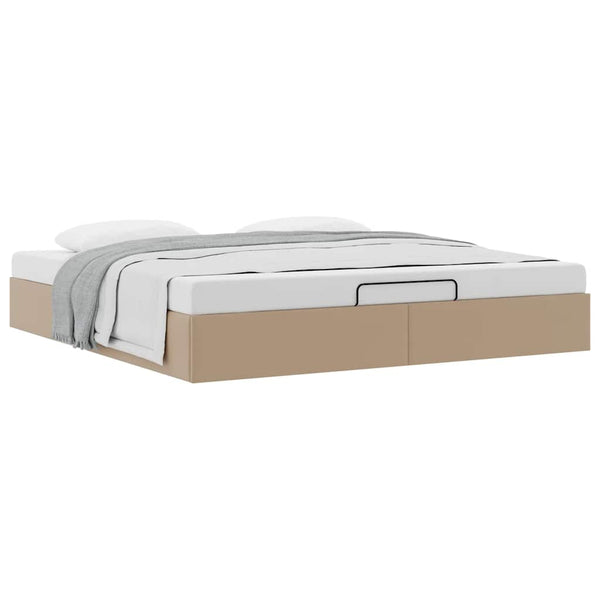 Ottoman Bett Cappuccino Kunstleder 200x200 cm