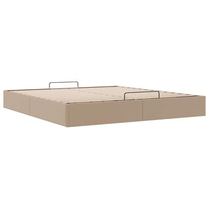 Ottoman Bett Cappuccino Kunstleder 200x200 cm