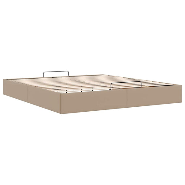 Ottoman Bett Cappuccino Kunstleder 200x200 cm
