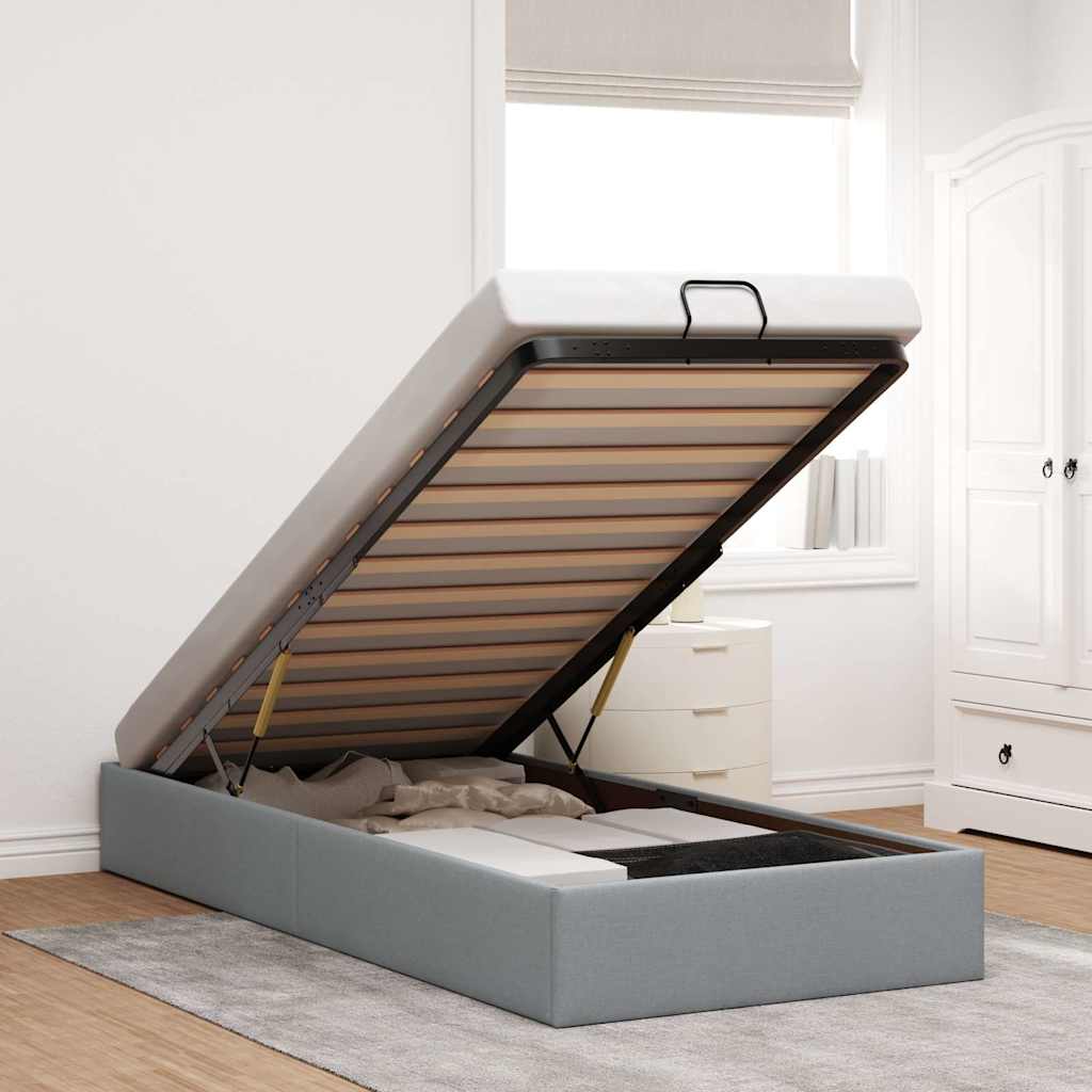Ottoman Bett Hellgrau 80x200 cm