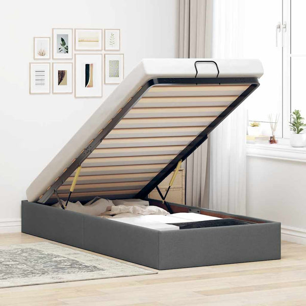 Ottoman Bett 80x200 cm Dunkelgrau