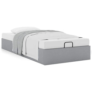 Ottoman Bett Hellgrau 90x190 cm