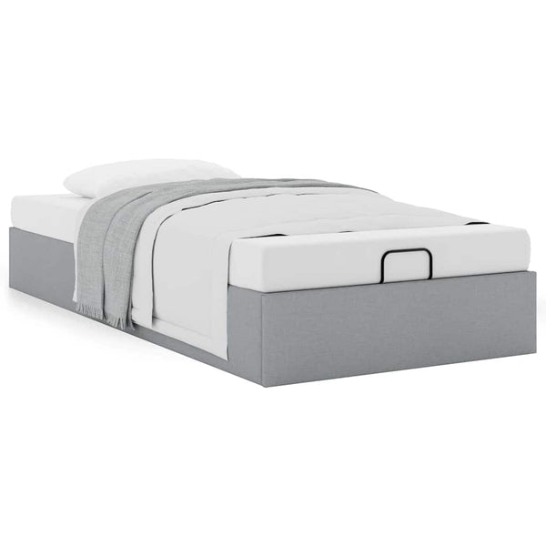 Ottoman Bett Hellgrau 90x190 cm
